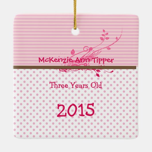 ラズベリーブライトピンクドットフォトオーナメント セラミックオーナメント (裏面)