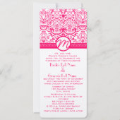 ラズベリーブライトピンクラブバード結婚式招待状 招待状 (正面)