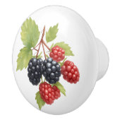 ラズベリーブラックベリーフルーツイラストレーション水彩 セラミックノブ (右)