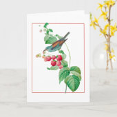 ラズベリーブランチのブルーバード カード (黄色い花)