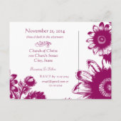 ラズベリープラム明るい赤紫色マゼンタパープルフローラ 案内ポストカード (裏面)