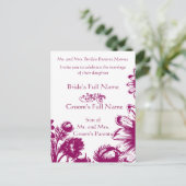 ラズベリープラム明るい赤紫色マゼンタパープルフローラ 案内ポストカード (スタンド正面)