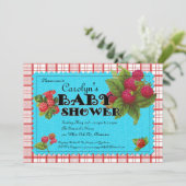 ラズベリーベビーシャワー招待状 招待状 (スタンド正面)