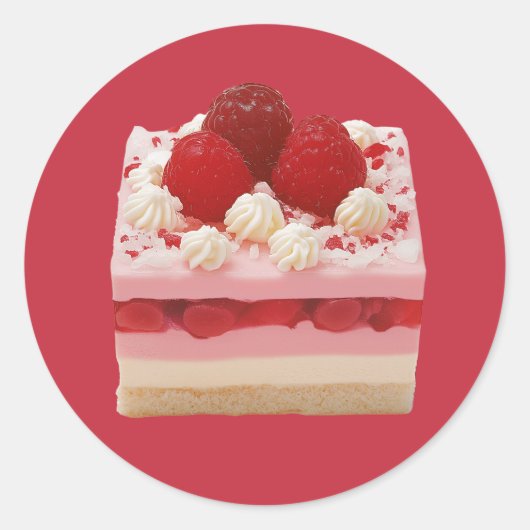 ラズベリームースケーキ ラウンドシール (正面)