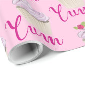 ラズベリーユムと夢のようなピンクのカップケーキ！ ラッピングペーパー (ロールコーナー)