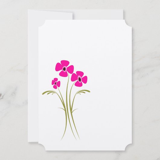 ラズベリーライムガーベラ結婚式招待状 招待状 (裏面)