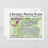 ラズベリーライムマルティーニレシピハガキ ポストカード (正面/裏面)