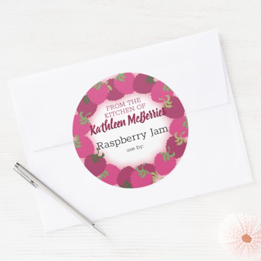 ラズベリーラズベリー果実ジャムゼリーのパイ缶詰 ラウンドシール (封筒)