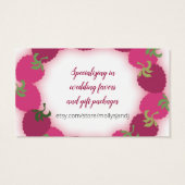 ラズベリーラズベリー果実ジャム・パイ・ビジネス・カード (裏面)