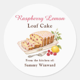 ラズベリーレモンパウンドケーキギフト用ラベル ラウンドシール
