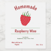ラズベリーワインボトルラベルシール ワインラベル (シングルラベル)