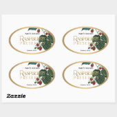 ラズベリー保存性ゼリーラベルヴィンテージ 楕円形シール (シート)