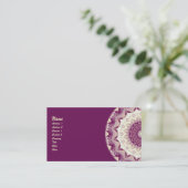 ラズベリー及びクリーム色の万華鏡のように千変万化するパターン 名刺 (スタンド正面)