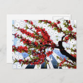 ラズベリー及びクリーム花枝はがき ポストカード (正面/裏面)