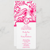 ラズベリー愛鳥の結婚式招待状 招待状 (正面/裏面)