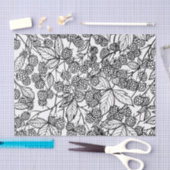 ラズベリー手描きパターンティッシュペーパー 薄葉紙 (クラフト)