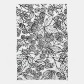 ラズベリー手描きパターン キッチンタオル (縦)