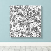 ラズベリー手描きパターン キャンバスプリント (インサイチュ (ウッドフロア))