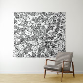 ラズベリー手描きパターン タペストリー (インサイチュ(横))