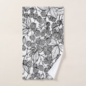 ラズベリー手描きパターン バスタオルセット (ハンドタオル)