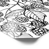 ラズベリー手描きパターン フォトプリント            (角)