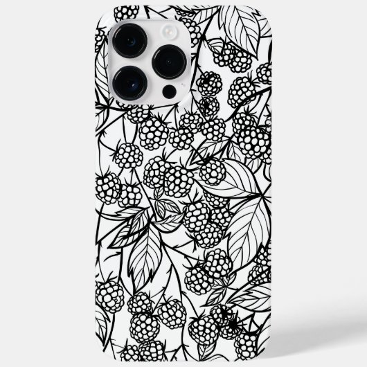 ラズベリー手描きパターン Case-Mate iPhoneケース (裏面)