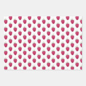 ラズベリー手絵を描水色パターン ラッピングペーパーシート (正面2)