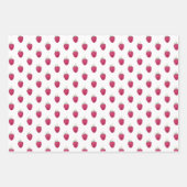 ラズベリー手絵を描水色パターン ラッピングペーパーシート (正面)