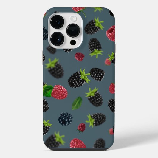 ラズベリー柄 2 iPhoneケース (裏面)