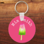 ラズベリー氷ブロックポップ・アートのアートポップシクル夏 キーホルダー (正面)