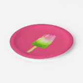 ラズベリー氷ブロックポップ・アートのアートポップシクル夏 ペーパープレート (アングル)