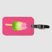 ラズベリー氷ブロックポップ・アートのアートポップシクル夏 ラゲッジタグ (正面横)