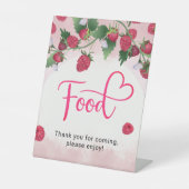 ラズベリー甘い水の色の女の子ベビーシャワー食品 台座サイン (正面)