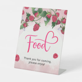 ラズベリー甘い水の色の女の子ベビーシャワー食品 台座サイン