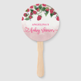 ラズベリー甘い水の色の女の子ベビーシャワー ハンドファン