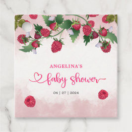 ラズベリー甘い水の色の女の子ベビーシャワー フェイバータグ