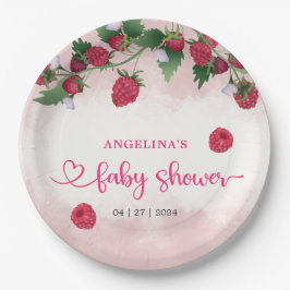 ラズベリー甘い水の色の女の子ベビーシャワー ペーパープレート
