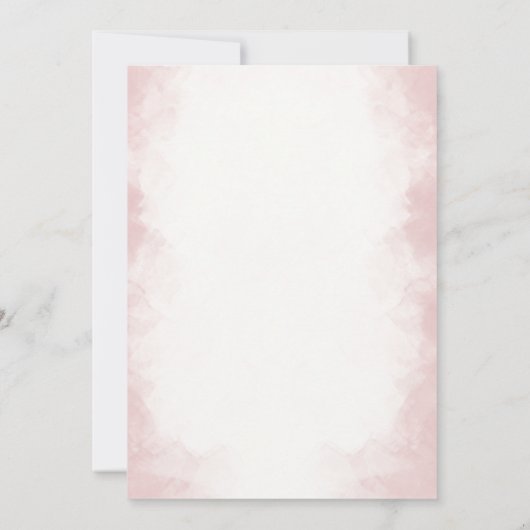 ラズベリー甘い水の色の女の子ベビーシャワー 招待状 (裏面)