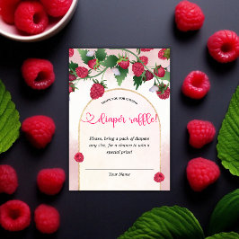 ラズベリー甘い赤ちゃんシャワーおむつラッフル エンクロージャーカード