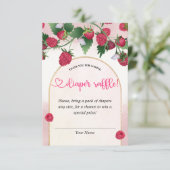 ラズベリー甘い赤ちゃんシャワーおむつラッフル エンクロージャーカード (スタンド正面)