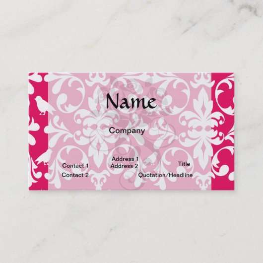 ラズベリー白鳥ダマズ 名刺 (正面)