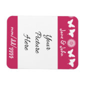 ラズベリー磁石のデイジーと蝶 マグネット (横)