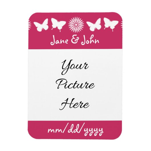 ラズベリー磁石のデイジーと蝶 マグネット (縦)