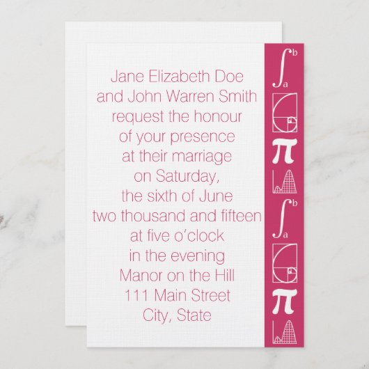 ラズベリー結婚式招待状 招待状 (正面/裏面)