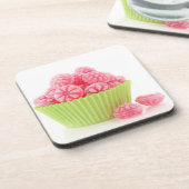 ラズベリー緑のコップの風味がよいキャンデーの菓子は固まります コースター (左側)