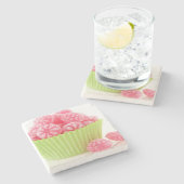 ラズベリー緑のコップの風味がよいキャンデーの菓子は固まります ストーンコースター (横)