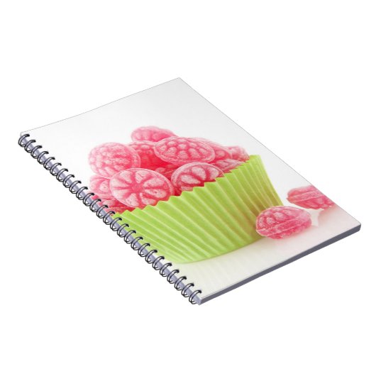 ラズベリー緑のコップの風味がよいキャンデーの菓子は固まります ノートブック (右側)