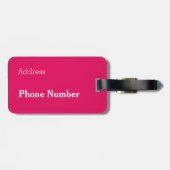 ラズベリー色のあなたの名前 ラゲッジタグ (裏面横)