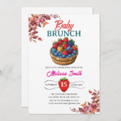 ラズベリー誕生日パーティーの招待 招待状 (正面/裏面)