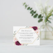 ラズベリー赤面ピンク結婚フローラ詳細 エンクロージャーカード (スタンド正面)